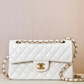 Chanel A01117 Flap Handbag Classic Bag 23cm White Lambskin - Default Title - View 1