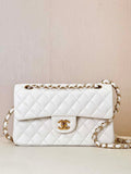 Chanel A01117 Flap Handbag Classic Bag 23cm White Lambskin