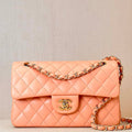 Chanel A01117 Flap Handbag Classic Bag 23cm Orange Lambskin - Default Title - View 1