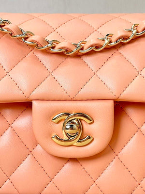 Chanel A01117 Flap Handbag Classic Bag 23cm Orange Lambskin - Default Title - View 2