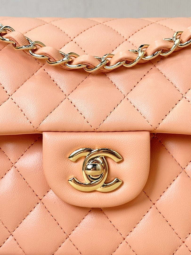 Chanel A01117 Flap Handbag Classic Bag 23cm Orange Lambskin - Default Title - View 2