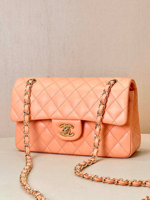 Chanel A01117 Flap Handbag Classic Bag 23cm Orange Lambskin - Default Title - View 4