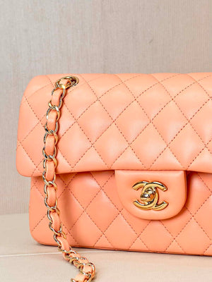Chanel A01117 Flap Handbag Classic Bag 23cm Orange Lambskin - Default Title - View 5