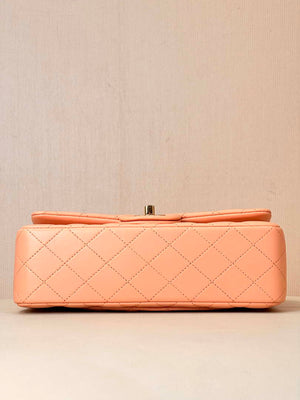 Chanel A01117 Flap Handbag Classic Bag 23cm Orange Lambskin - Default Title - View 9