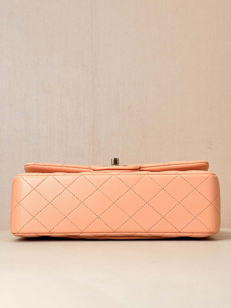 Chanel A01117 Flap Handbag Classic Bag 23cm Orange Lambskin - Default Title - View 9
