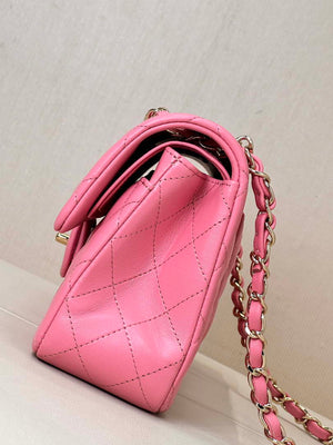 Chanel A01117 Flap Handbag Classic Bag 23cm Rose Red Lambskin - Default Title - View 6