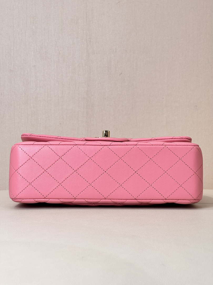 Chanel A01117 Flap Handbag Classic Bag 23cm Rose Red Lambskin - Default Title - View 9