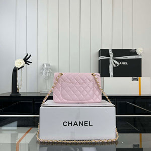 Chanel A01117 Flap Handbag Classic Bag Light Pink Lambskin - Gold - View 11