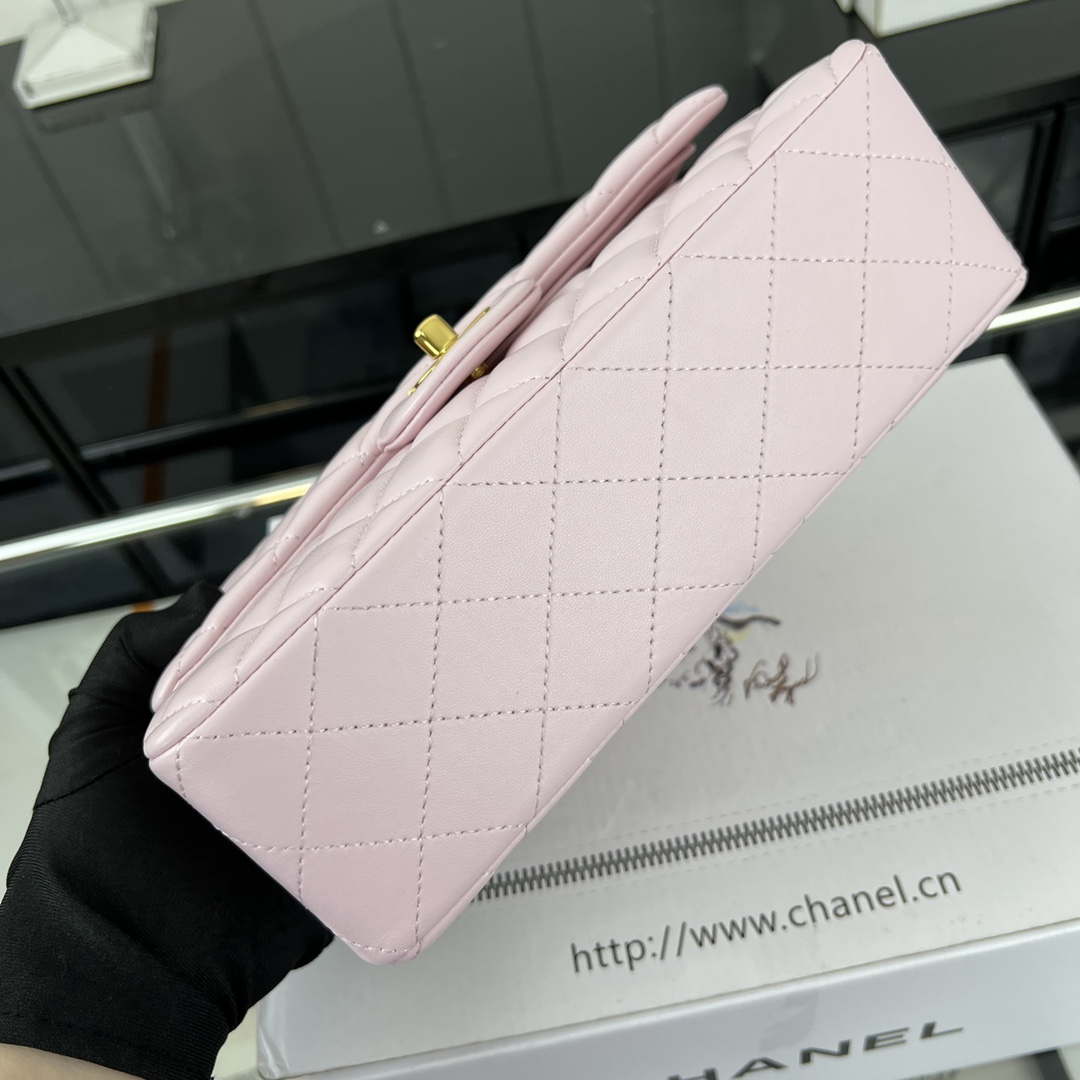 Chanel A01117 Flap Handbag Classic Bag Light Pink Lambskin - Gold - View 14