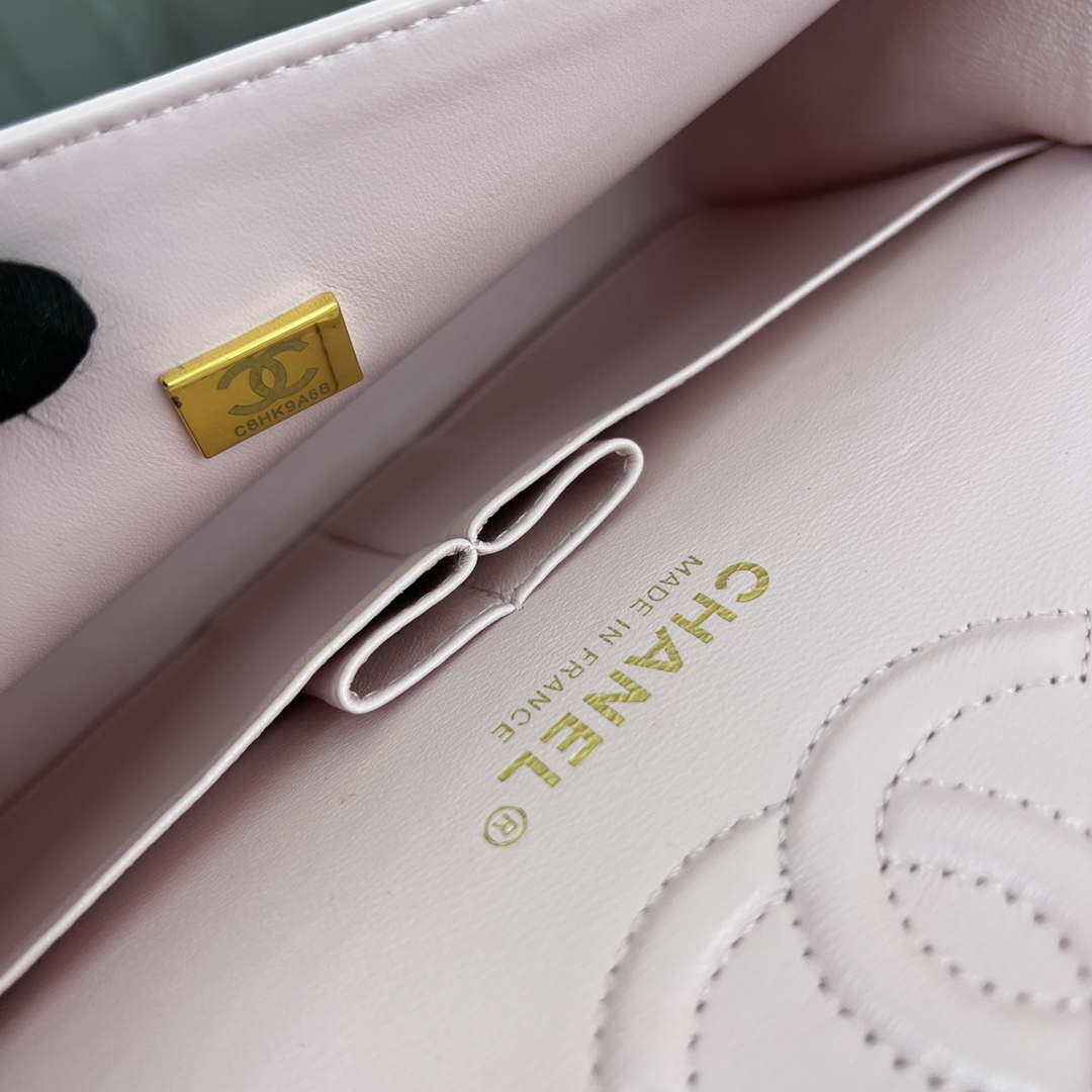 Chanel A01117 Flap Handbag Classic Bag Light Pink Lambskin - Gold - View 18