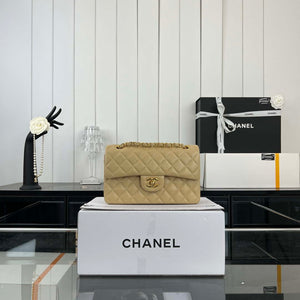 Chanel A01117 Flap Handbag Classic Bag Apricot Lambskin - Gold - View 1