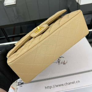 Chanel A01117 Flap Handbag Classic Bag Apricot Lambskin - Gold - View 5
