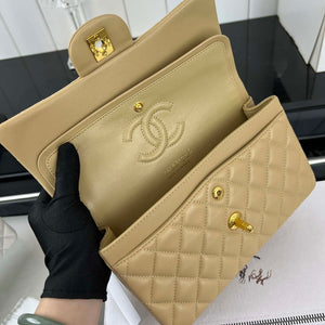 Chanel A01117 Flap Handbag Classic Bag Apricot Lambskin - Gold - View 7