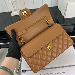 Chanel A01117 Flap Handbag Classic Bag Brown Lambskin - Gold - View 6