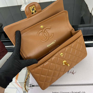 Chanel A01117 Flap Handbag Classic Bag Brown Lambskin - Gold - View 7
