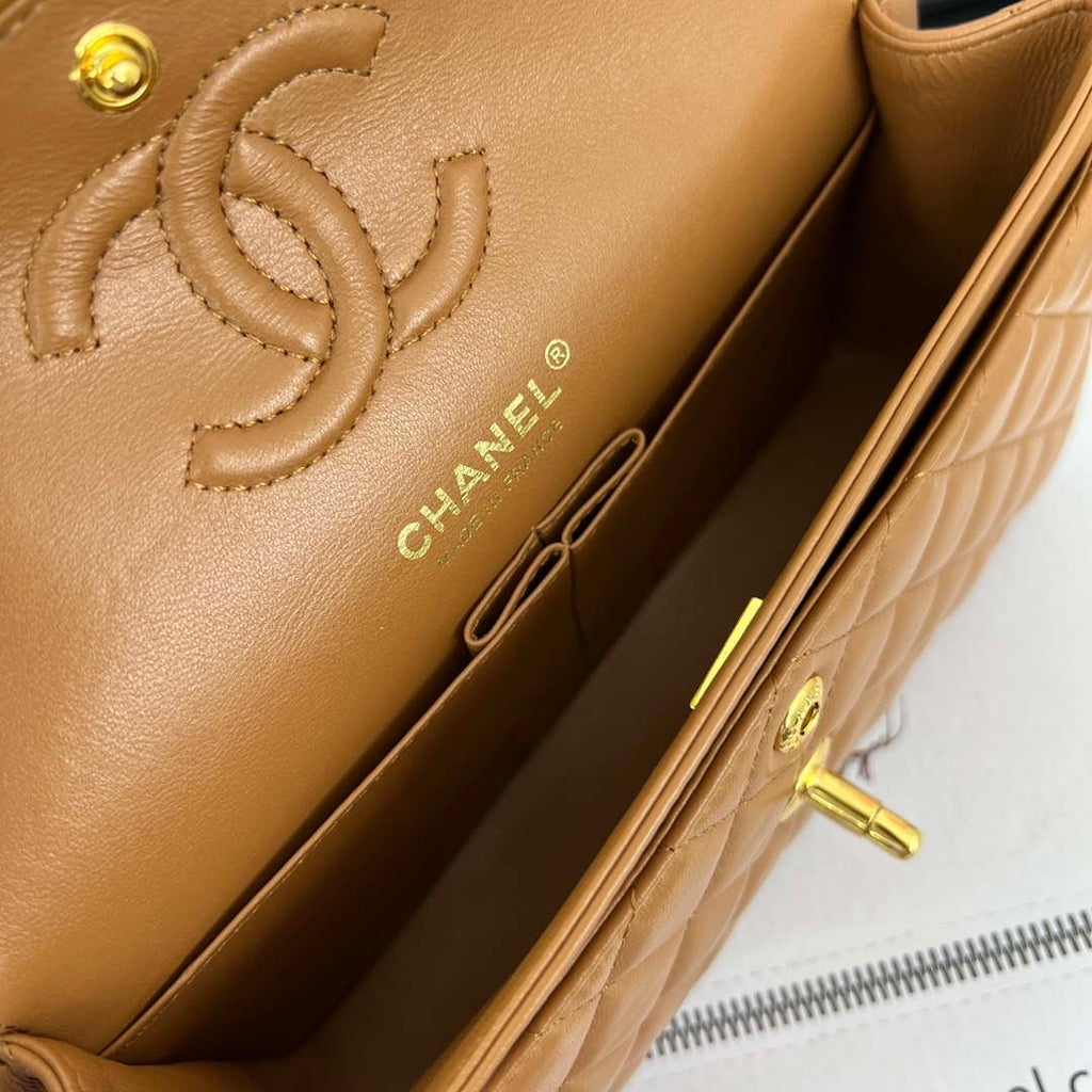 Chanel A01117 Flap Handbag Classic Bag Brown Lambskin