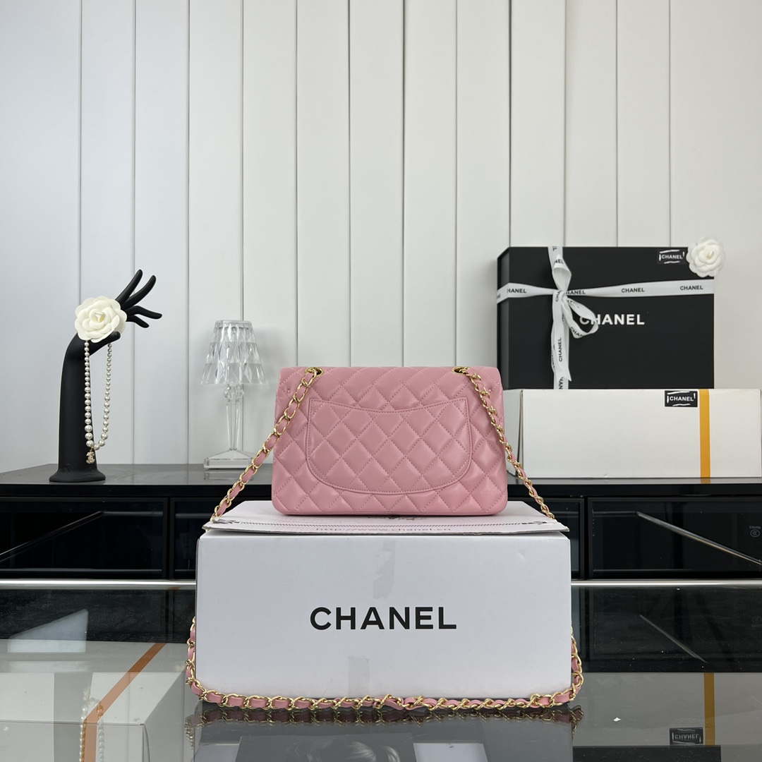 Chanel A01117 Flap Handbag Classic Bag Pink Lambskin - Gold - View 2