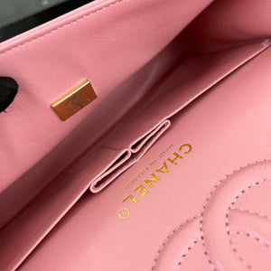 Chanel A01117 Flap Handbag Classic Bag Pink Lambskin - Gold - View 9