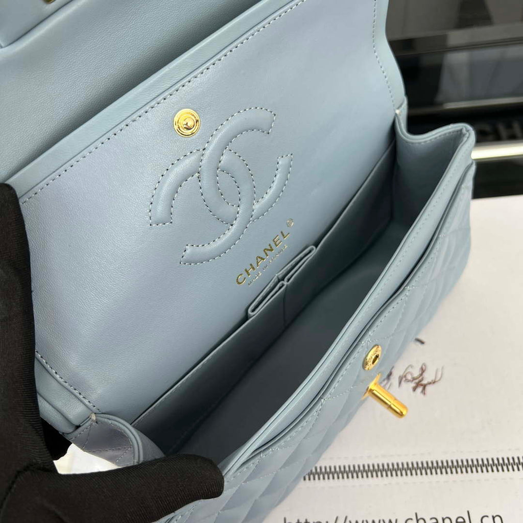 Chanel A01117 Flap Handbag Classic Bag Ligth Blue Lambskin