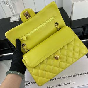 Chanel A01117 Flap Handbag Classic Bag Lemon Yellow Lambskin - Gold - View 6