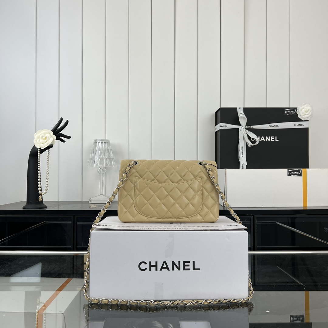 Chanel A01117 Flap Handbag Classic Bag Apricot Lambskin - Gold - View 11