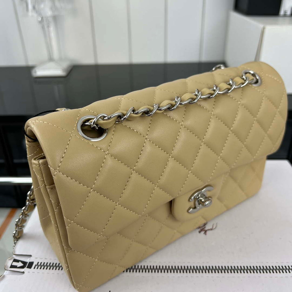 Chanel A01117 Flap Handbag Classic Bag Apricot Lambskin