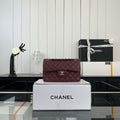 Chanel A01117 Flap Handbag Classic Bag Wine Red Lambskin - Gold - View 1