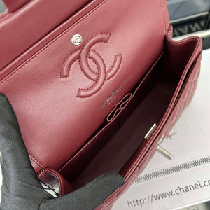 Chanel A01117 Flap Handbag Classic Bag Wine Red Lambskin - Gold - View 8