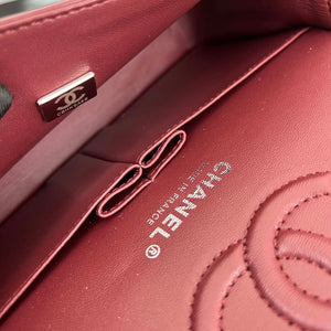 Chanel A01117 Flap Handbag Classic Bag Wine Red Lambskin - Gold - View 9