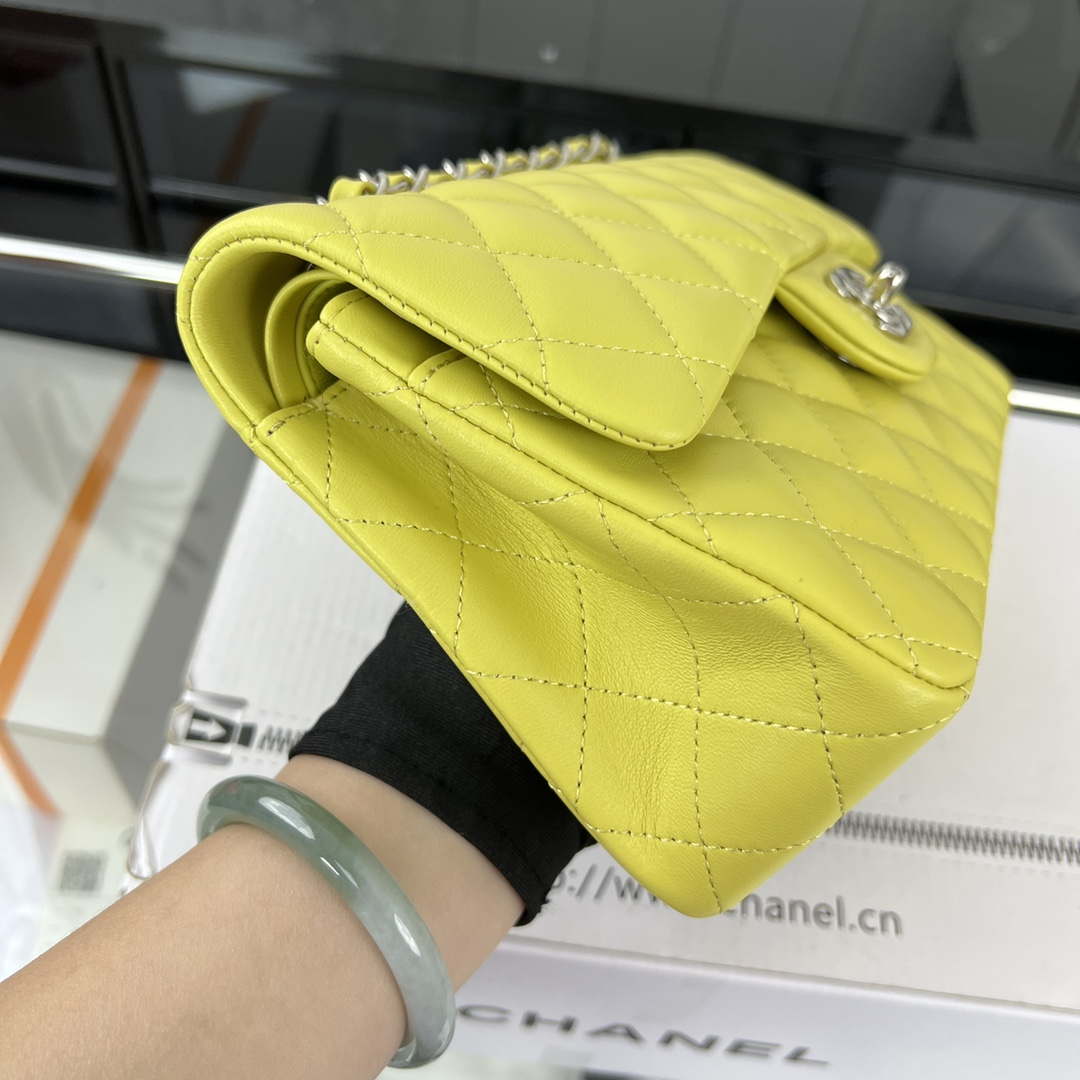 Chanel A01117 Flap Handbag Classic Bag Lemon Yellow Lambskin - Gold - View 13