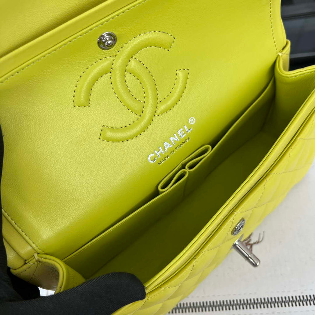 Chanel A01117 Flap Handbag Classic Bag Lemon Yellow Lambskin