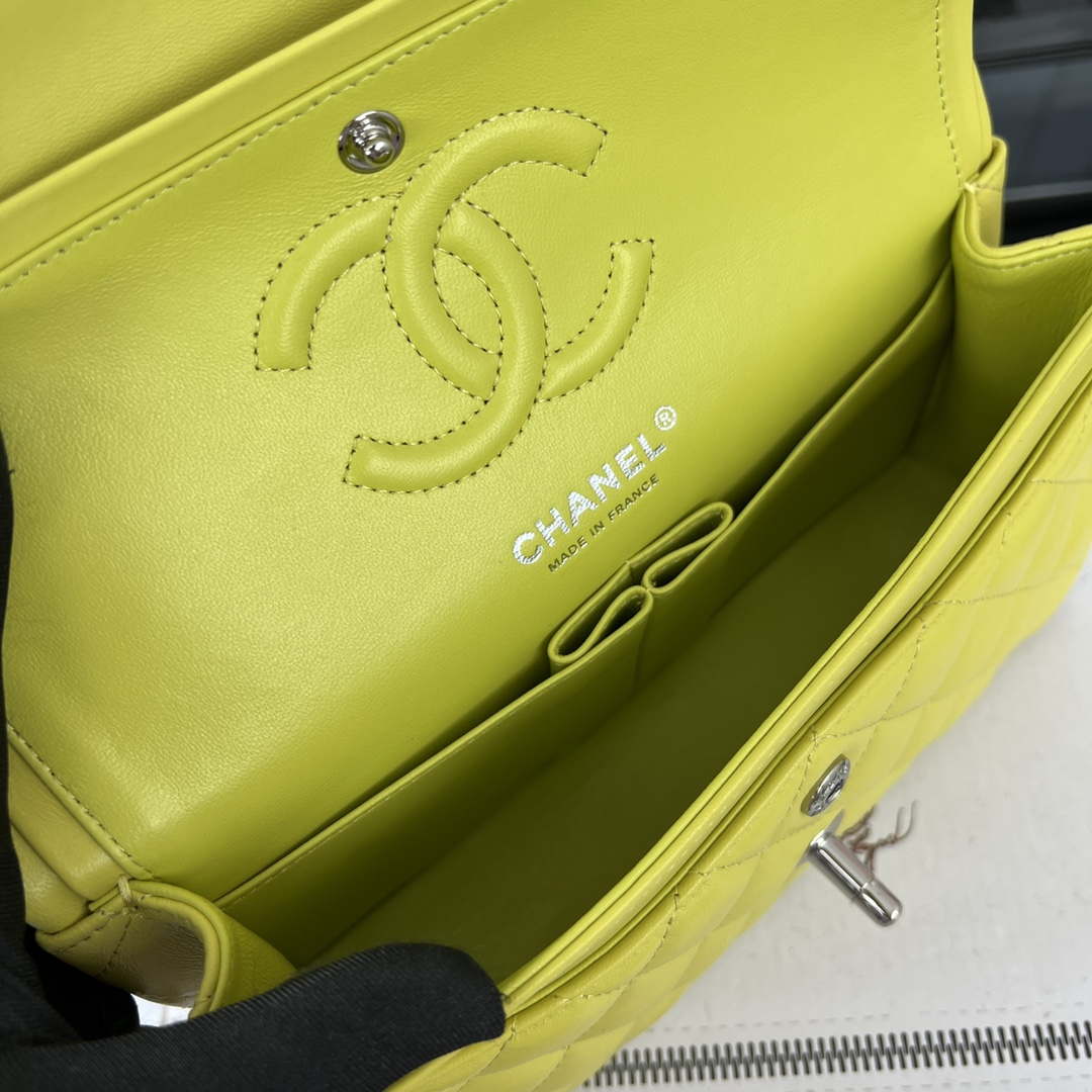 Chanel A01117 Flap Handbag Classic Bag Lemon Yellow Lambskin