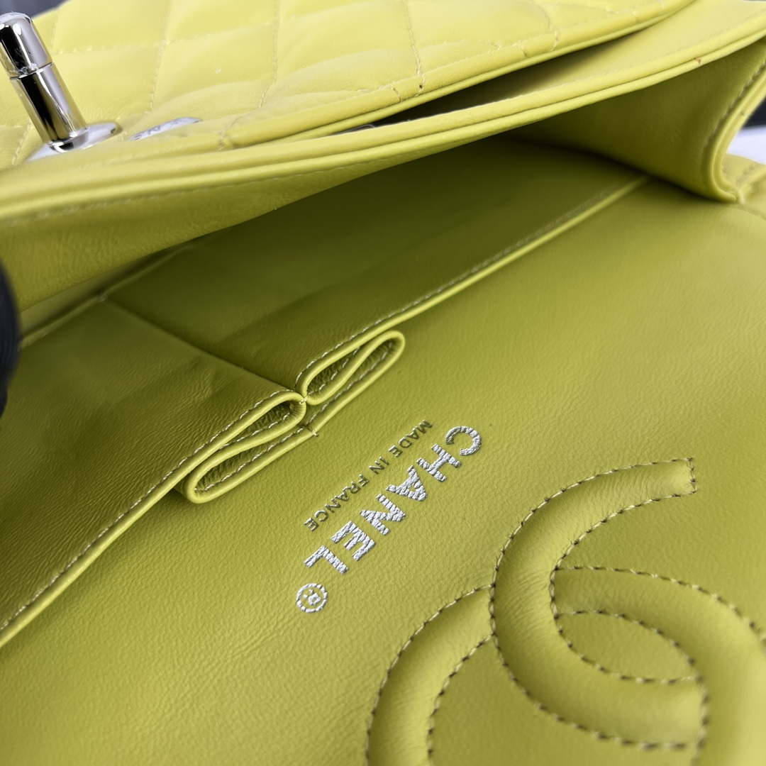 Chanel A01117 Flap Handbag Classic Bag Lemon Yellow Lambskin - Gold - View 18