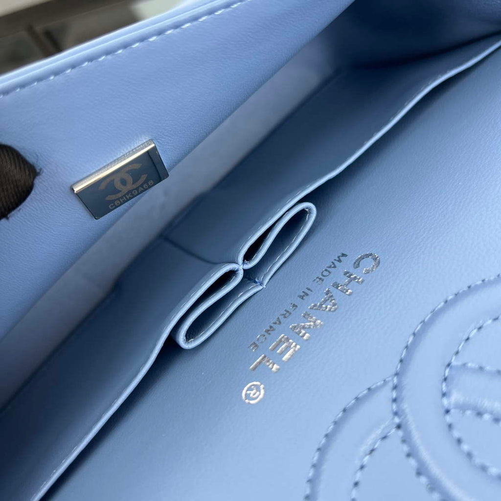 Chanel A01117 Flap Handbag Classic Bag Blue Lambskin