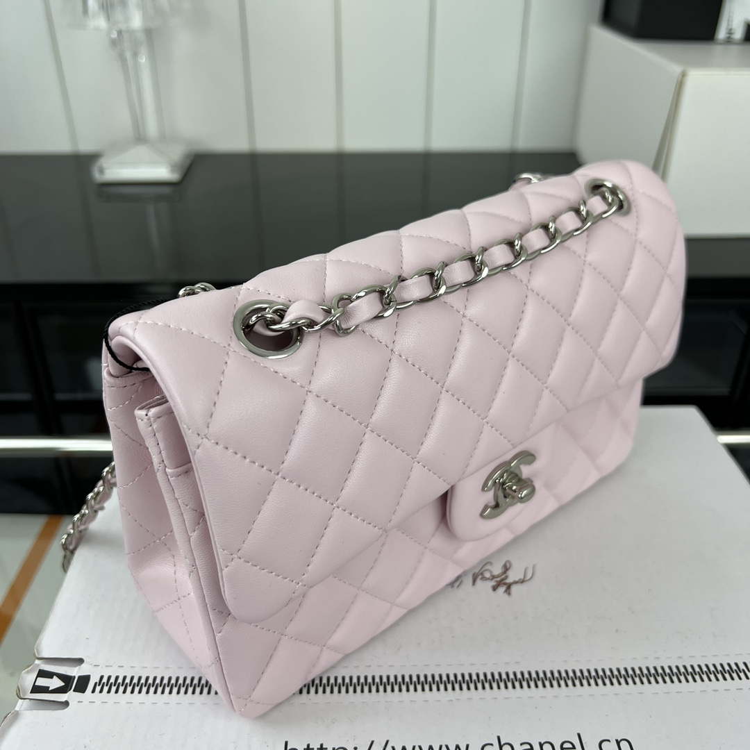 Chanel A01117 Flap Handbag Classic Bag Light Pink Lambskin - Gold - View 3