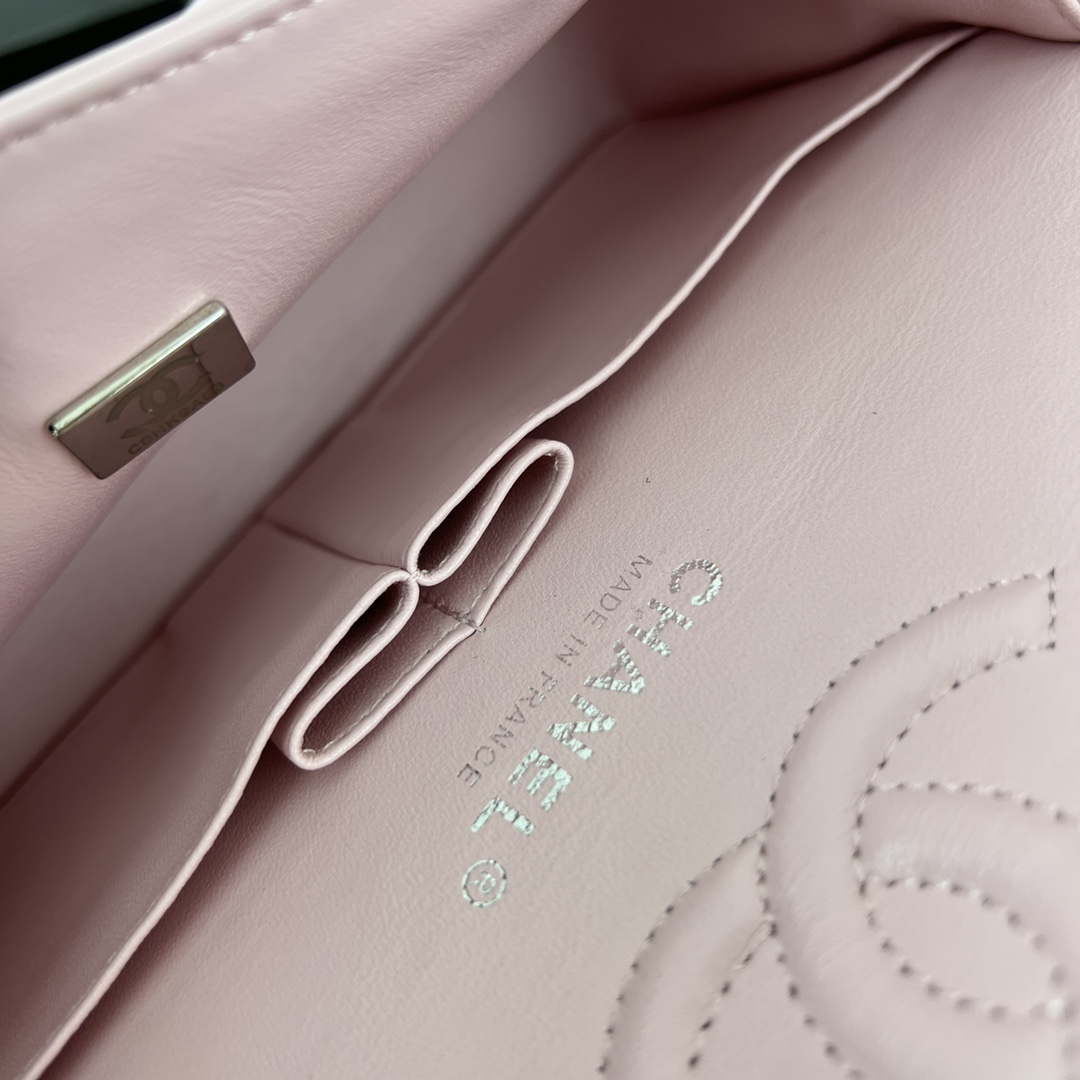 Chanel A01117 Flap Handbag Classic Bag Light Pink Lambskin - Gold - View 9