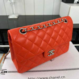 Chanel A01117 Flap Handbag Classic Bag Orange Lambskin - Gold - View 12