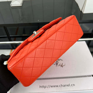 Chanel A01117 Flap Handbag Classic Bag Orange Lambskin - Gold - View 14