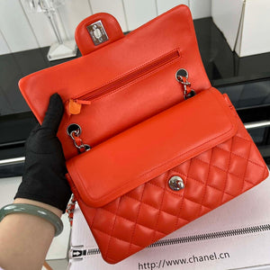 Chanel A01117 Flap Handbag Classic Bag Orange Lambskin - Gold - View 15