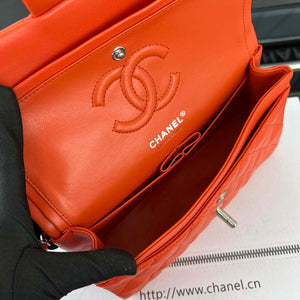 Chanel A01117 Flap Handbag Classic Bag Orange Lambskin - Gold - View 17