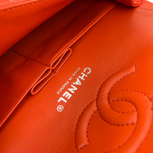 Chanel A01117 Flap Handbag Classic Bag Orange Lambskin - Gold - View 18