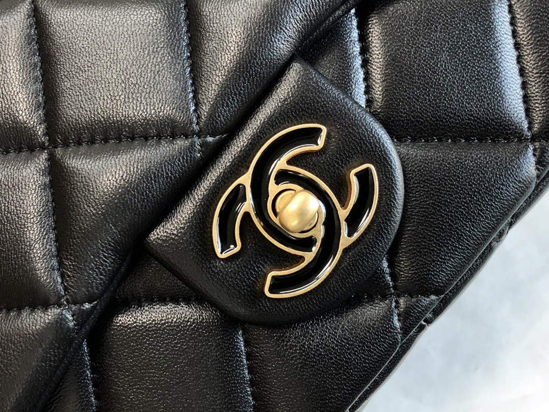 Chanel A09147 Shoulder Flap bag lambskin Black