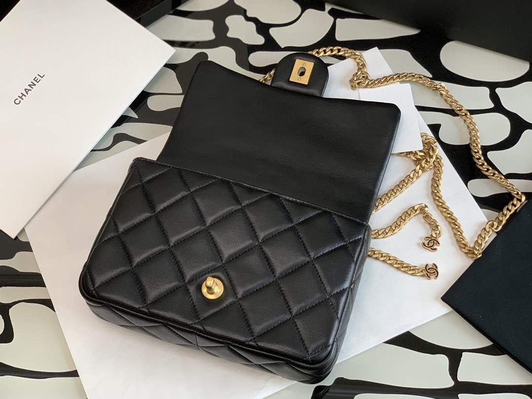 Chanel A09147 Shoulder Flap bag lambskin Black