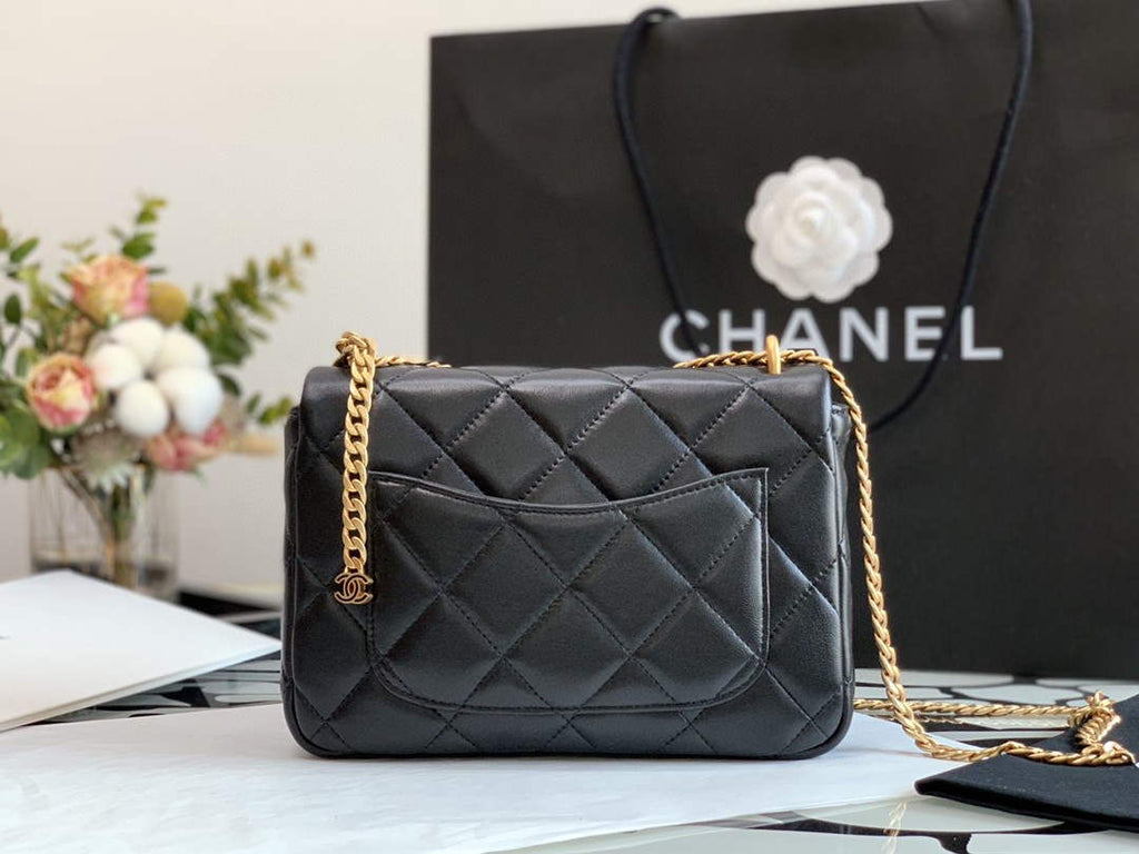 Chanel A09147 Shoulder Flap bag lambskin Black