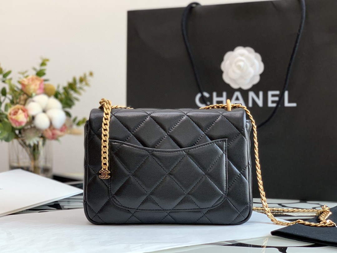 Chanel A09147 Shoulder Flap bag lambskin Black