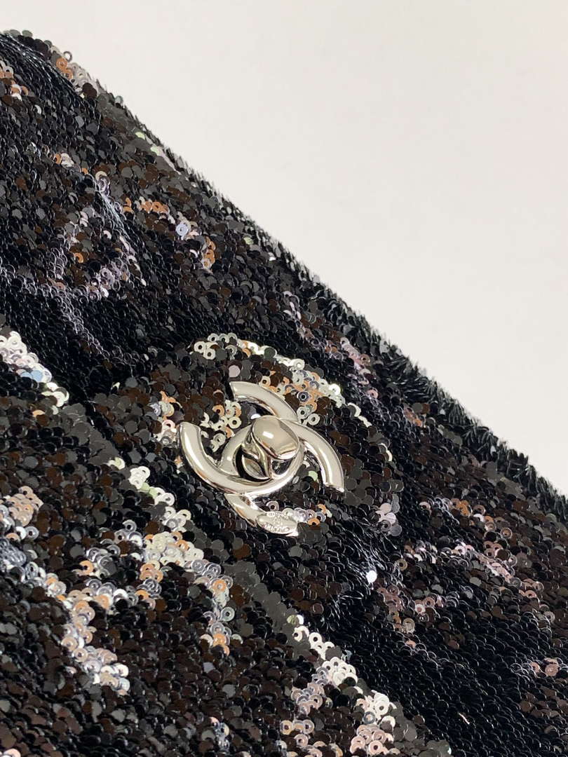 Chanel A09888 25C Evening Black & white sequin mini AS4561  limited edition Lambskin - Default Title - View 6