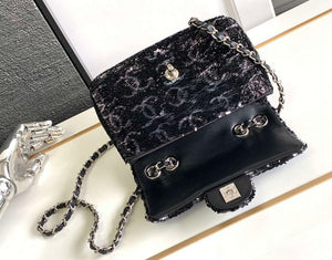 Chanel A09888 25C Evening Black & white sequin mini AS4561  limited edition Lambskin - Default Title - View 7