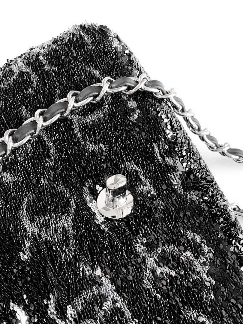 Chanel A09888 25C Evening Black & white sequin mini AS4561  limited edition Lambskin - Default Title - View 8
