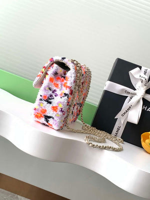 Chanel A09888 25C Evening Pink & white sequin mini AS4561  limited edition Lambskin - Default Title - View 2