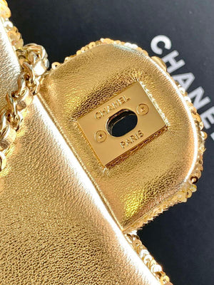 Chanel A09888 25C Evening Gold sequin mini AS4561  limited edition Lambskin - Default Title - View 8